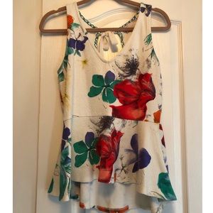 Anthropologie floral peplum top
